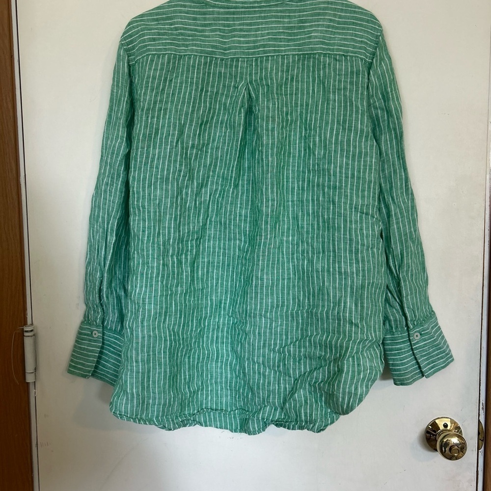 Talbots 100% Linen Button-Down Xl-P - image 5